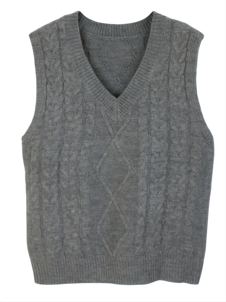 Colleen | Cable-Knit V-Neck Sweater Vest