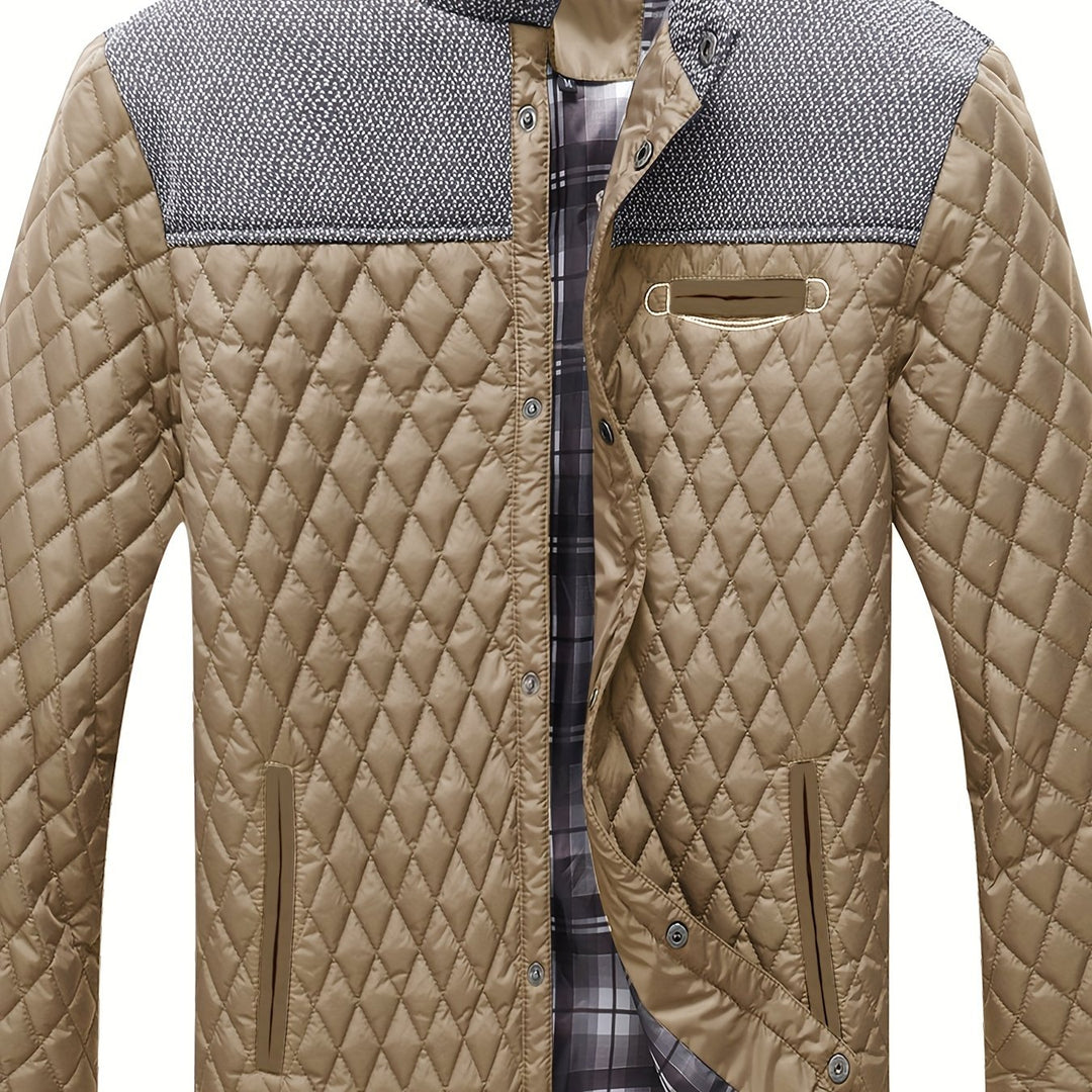 Nigel | Textured Quilted Stand-Collar Jacket