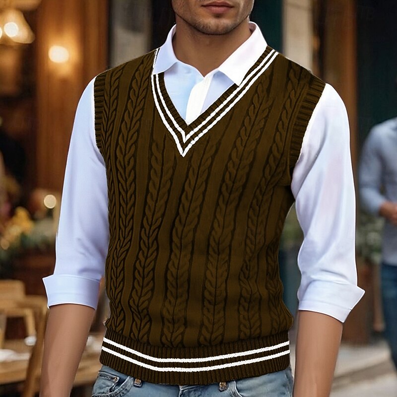 Percy | Cable-Knit V-Neck Sweater Vest