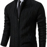 Edmund | Textured Stand-Collar Zip Cardigan