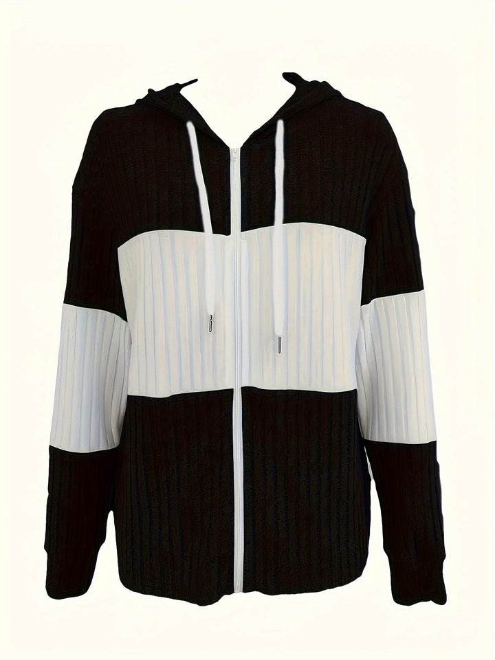 Georgiana | Ribbed Zip-Up Hoodie