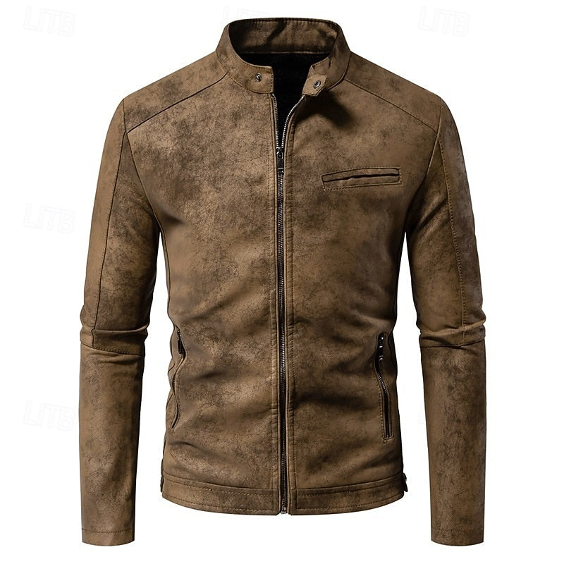 Malcolm | Classic Stand-Collar Biker Jacket