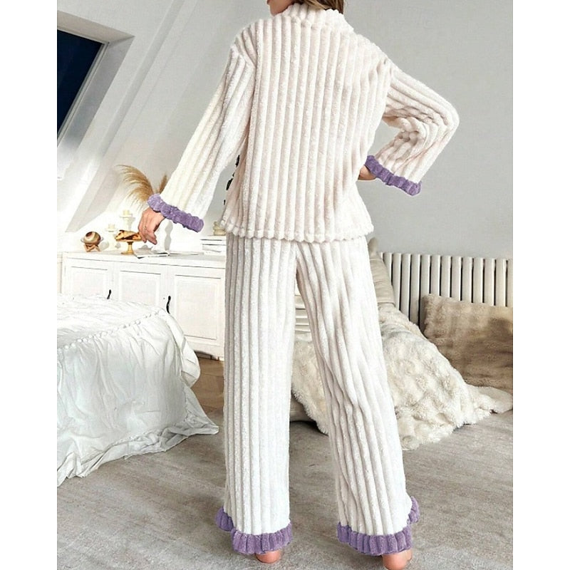 Cynthia | Ruffle-Trim Two-Piece Lounge Set