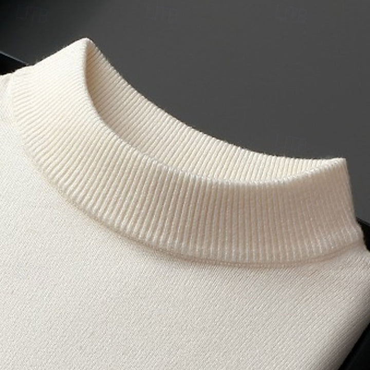 Garrett | Ribbed High-Neck Jumper