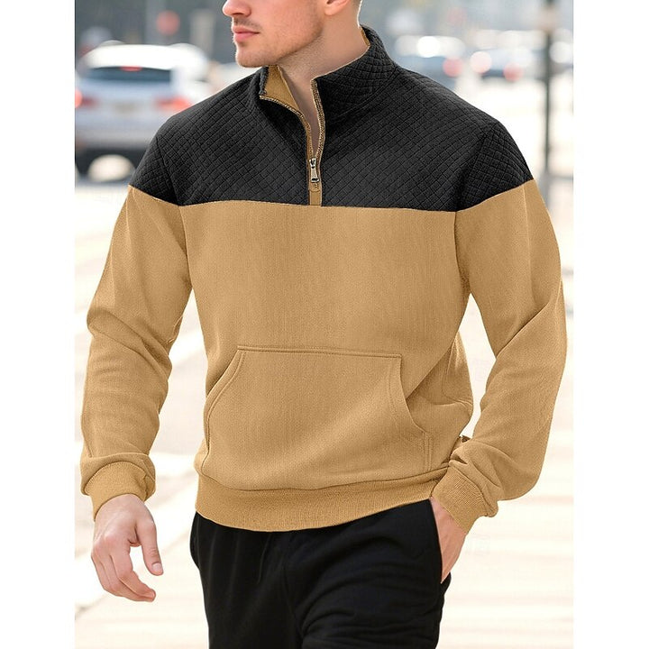 Harvey | Colour-Block Quarter-Zip Pullover