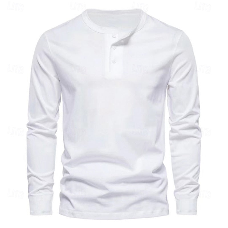 Grant | Classic Button-Neck Henley Shirt