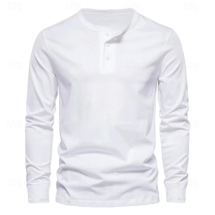 Grant | Classic Button-Neck Henley Shirt