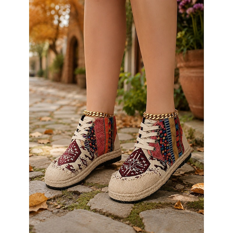 Georgia | Bohemian Patterned High-Top Sneakers