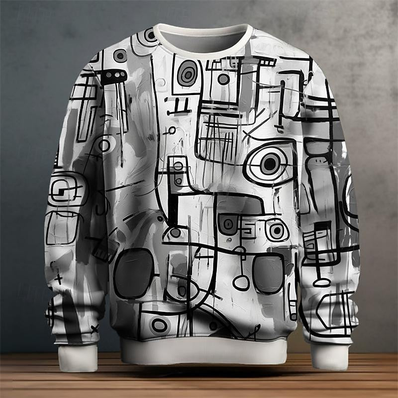 Grant | Artful Print Crew Neck Sweatshirt