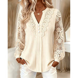 Annalise | Lace-Detail Long Sleeve Blouse
