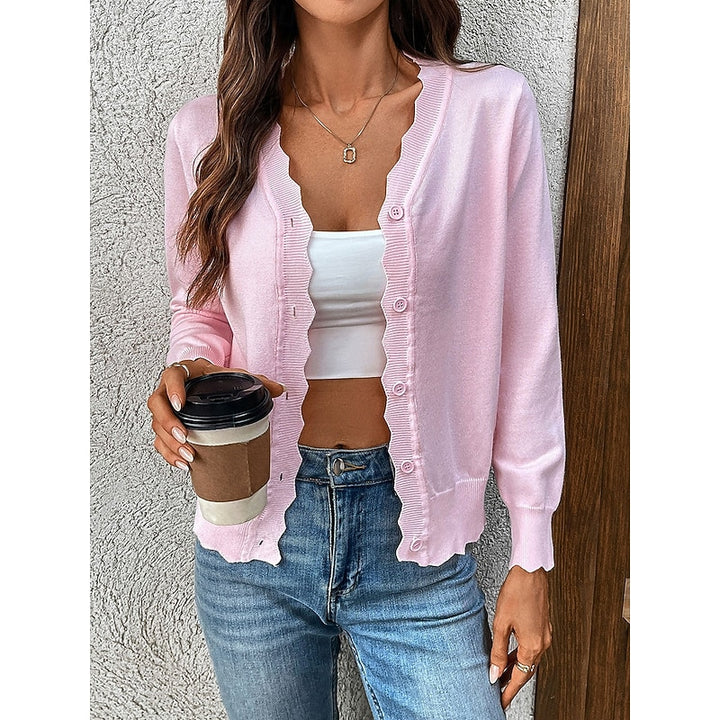 Lettie | Scalloped Button-Front Cardigan
