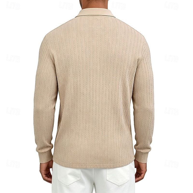 Bryson | Textured Quarter-Zip Polo Shirt