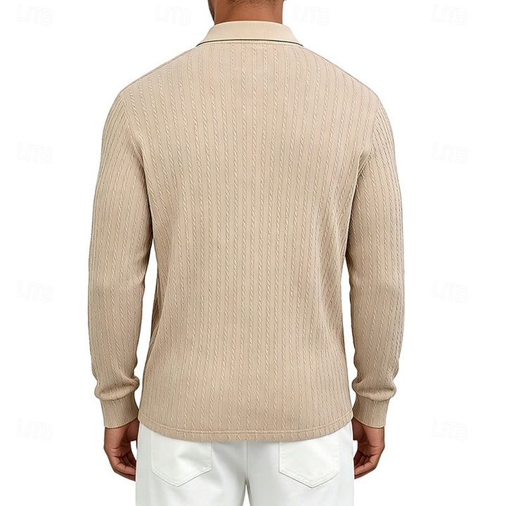 Bryson | Textured Quarter-Zip Polo Shirt