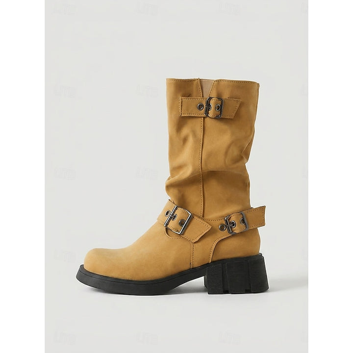 Ramona | Vintage Buckle Biker Boots