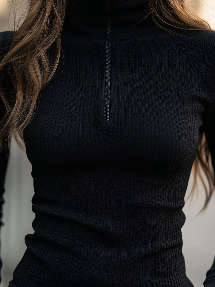 Lucille | Half-Zip High-Neck Top