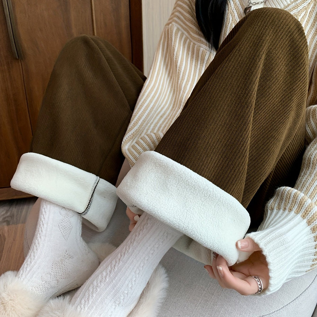 Lena | Fleece-Lined Wide-Leg Trousers