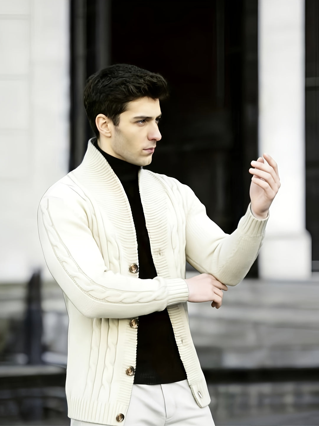 Donovan | Cable-Knit Button Cardigan