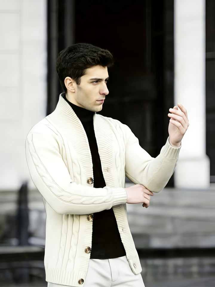 Donovan | Cable-Knit Button Cardigan