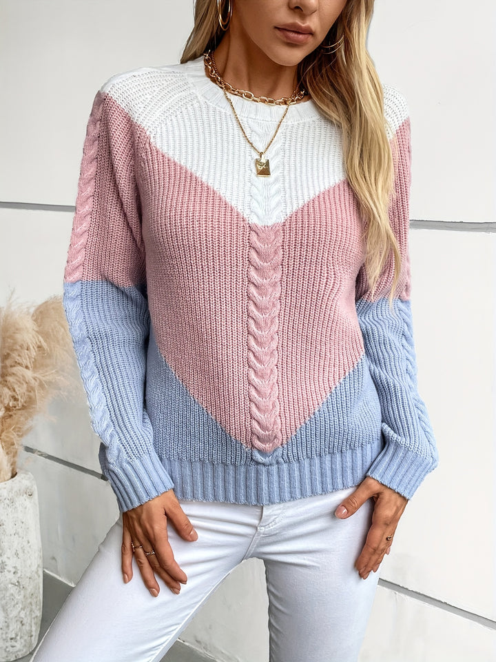 Linnea | Colour-Block Cable Sweater