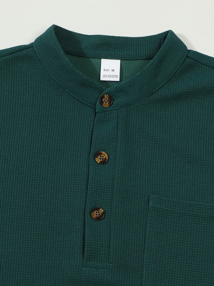 Dawson | Textured Long-Sleeve Henley Shirt