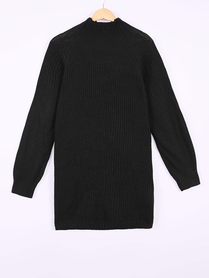 Verity | Cosy Half-Turtleneck Ribbed Dress