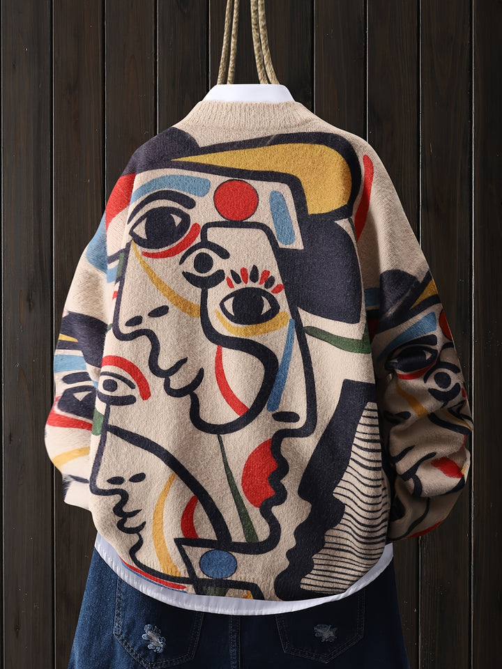 Oscar | Abstract Art Round-Neck Jumper