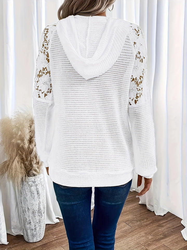 Fern | Lace-Trimmed Hooded Top