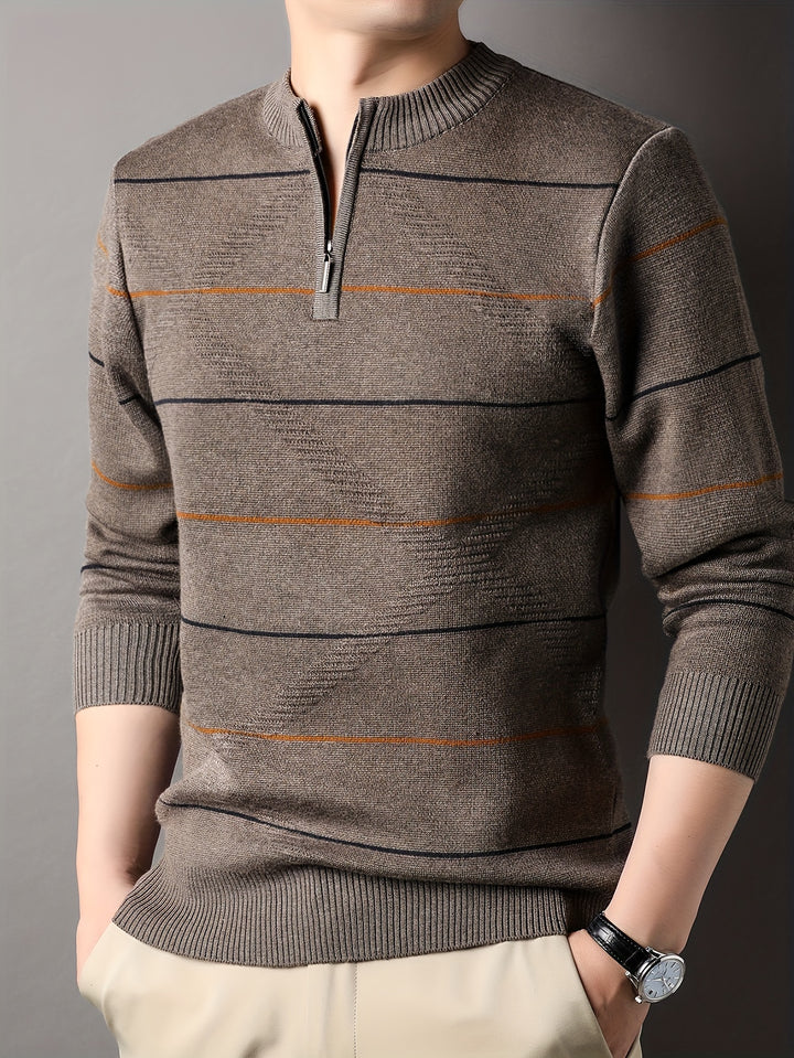 Tristan | Half-Zip Ribbed Knit Sweater