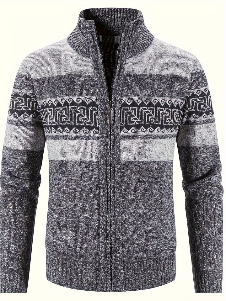 Brooks | Patterned Full-Zip Cardigan