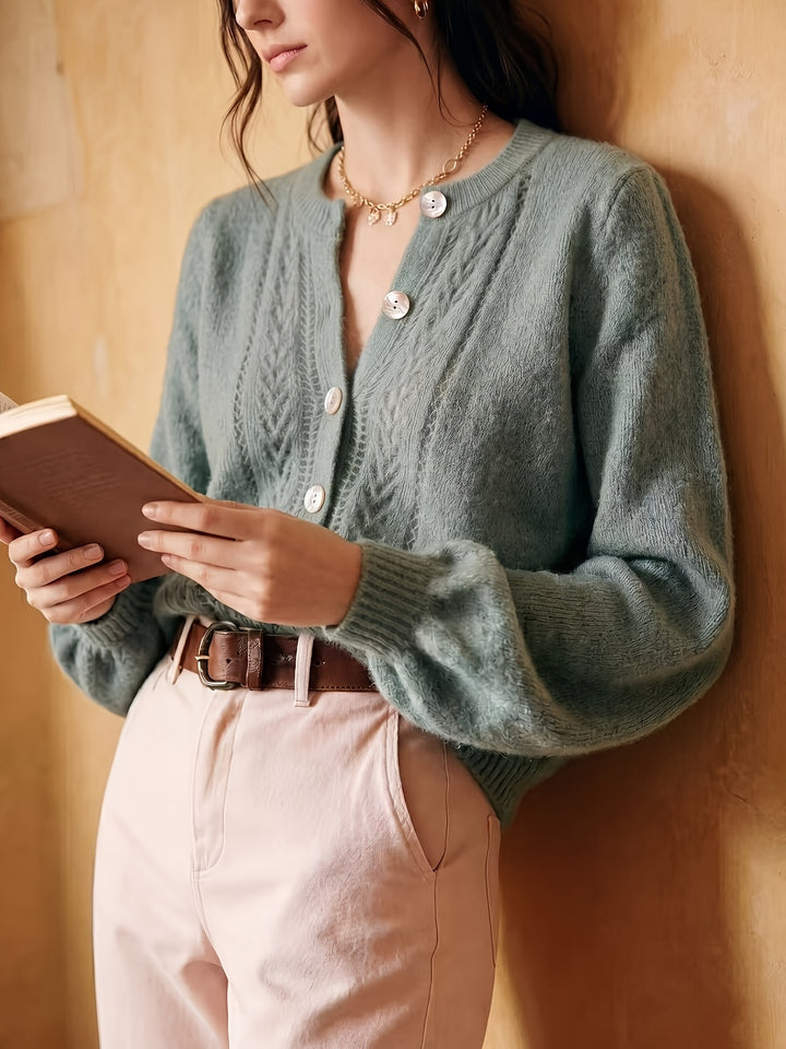 Clementine | Openwork Round-Neck Cardigan