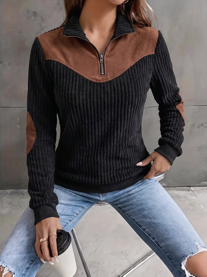 Everly | Half-Zip Ribbed Pullover