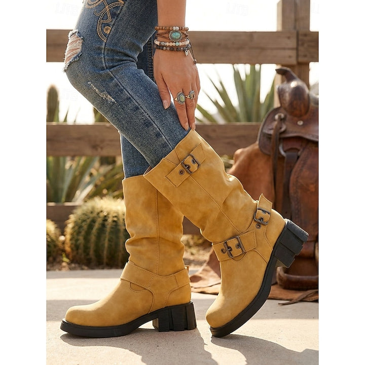 Ramona | Vintage Buckle Biker Boots