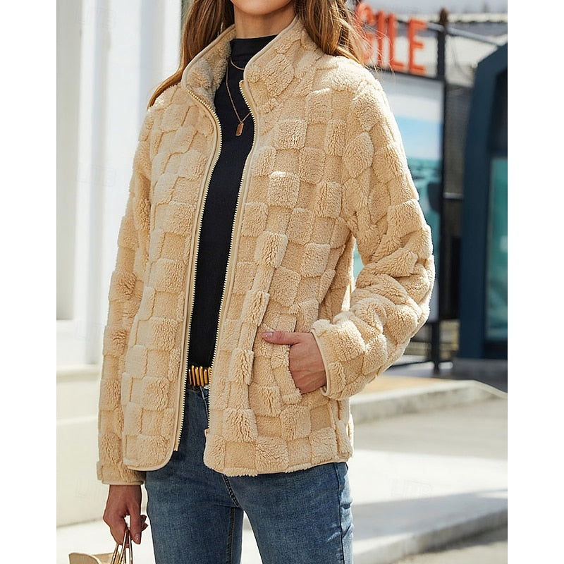 Rosabel | Textured Stand-Collar Jacket