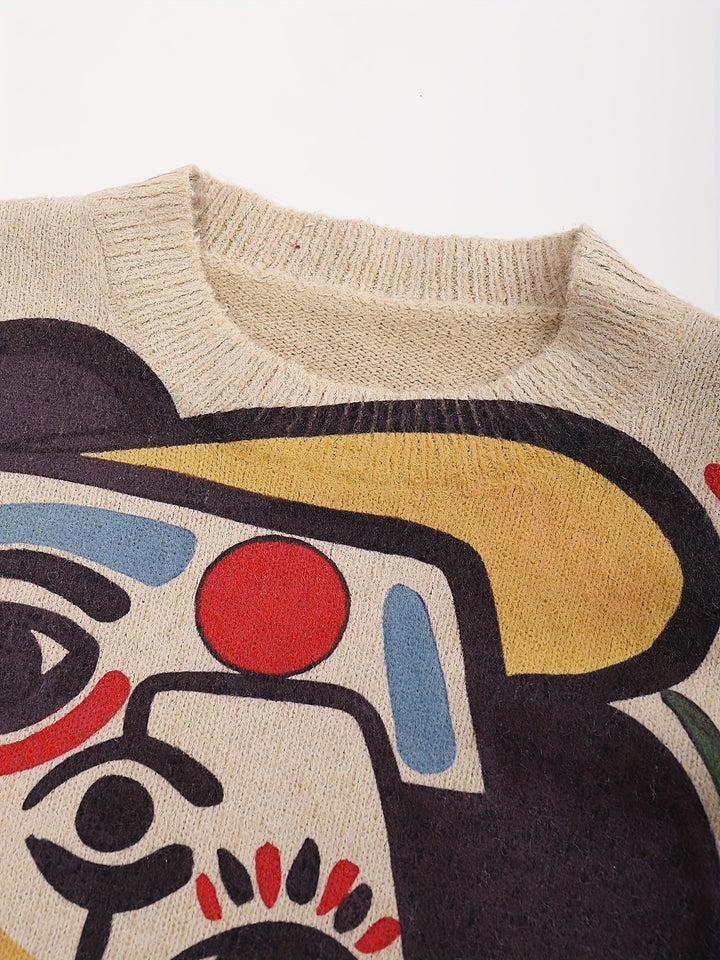 Oscar | Abstract Art Round-Neck Jumper