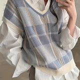 Diana | Argyle V-Neck Sweater Vest