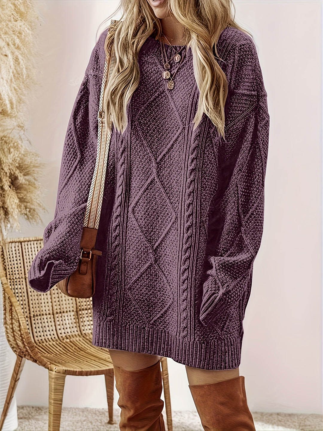 Wilhelmina | Cosy Cable-Knit Sweater Dress