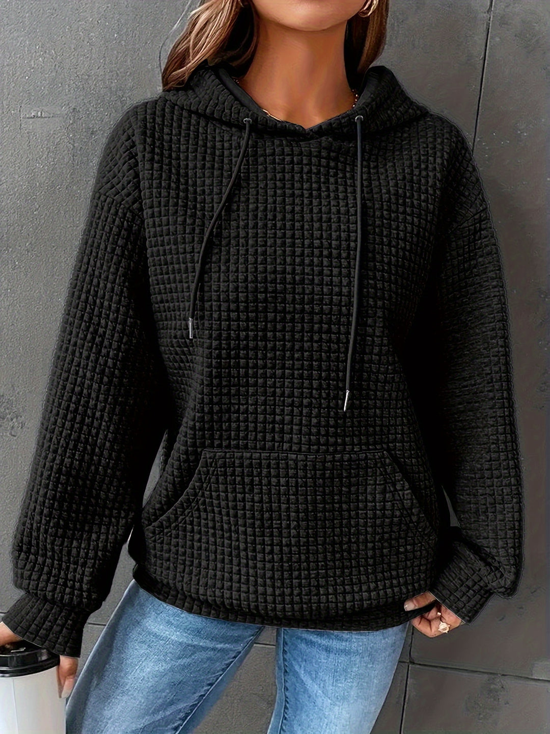 Rosaline | Textured Relaxed Hoodie