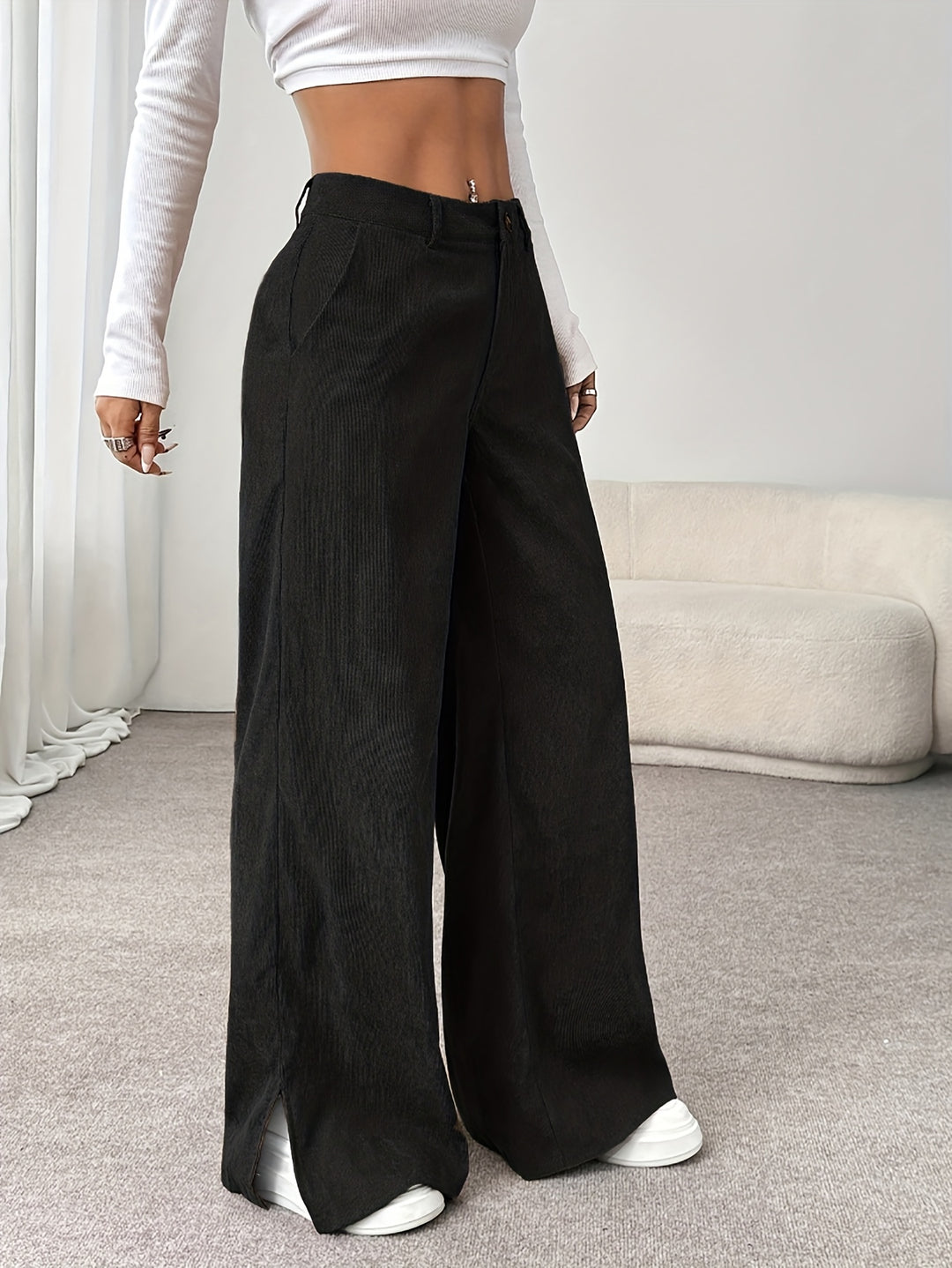 Celia | High-Waisted Straight-Leg Trousers