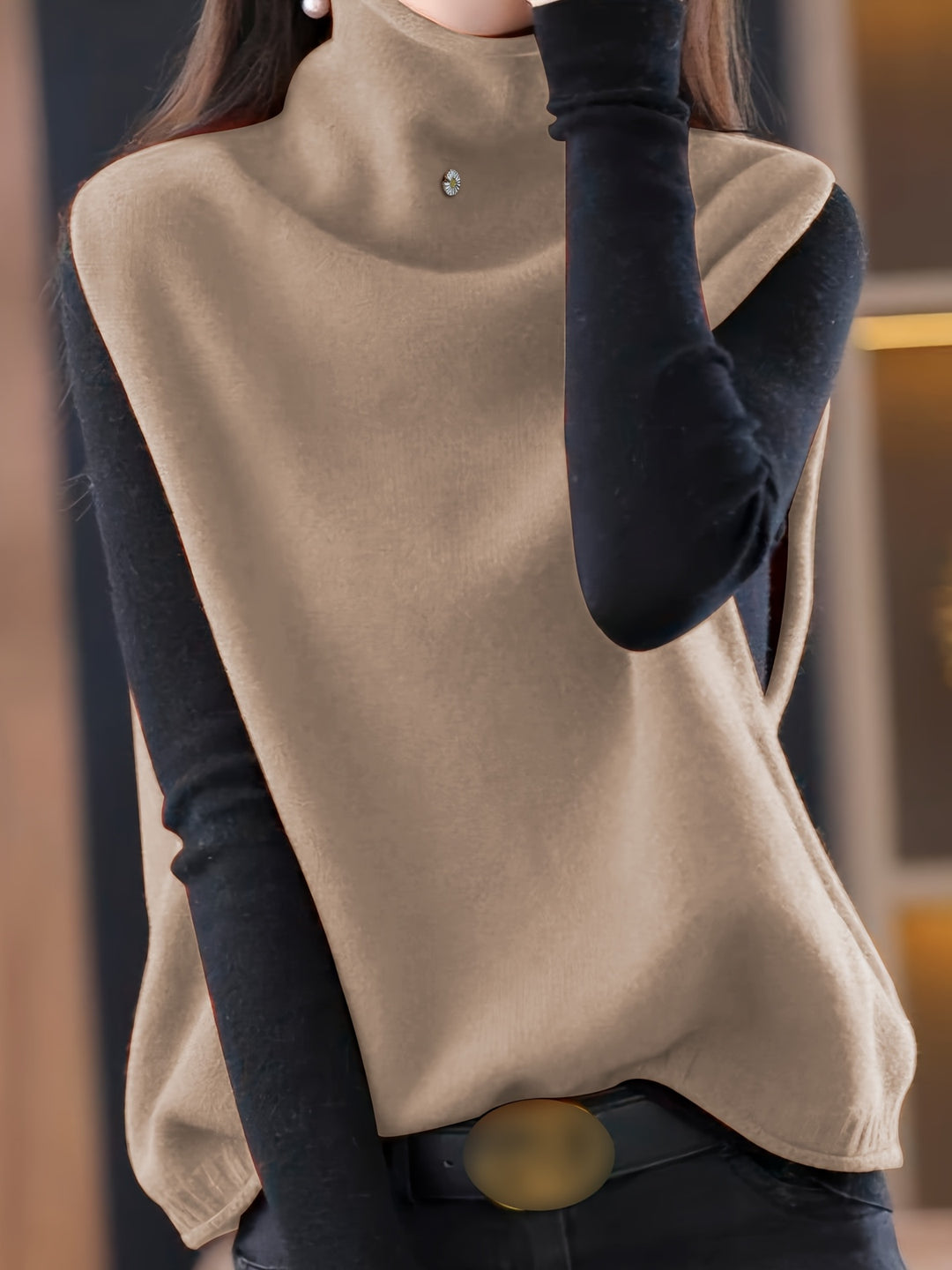 Imogen | High-Neck Sleeveless Vest