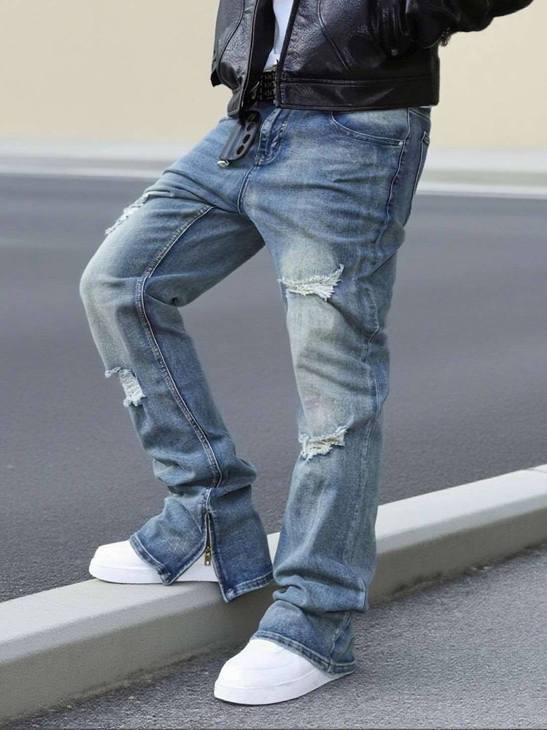 Baxter | Relaxed Straight-Leg Distressed Jeans