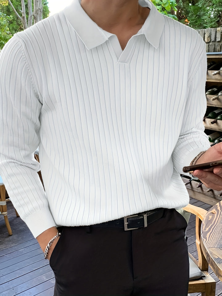 Leopold | Refined Ribbed Collared Jumper