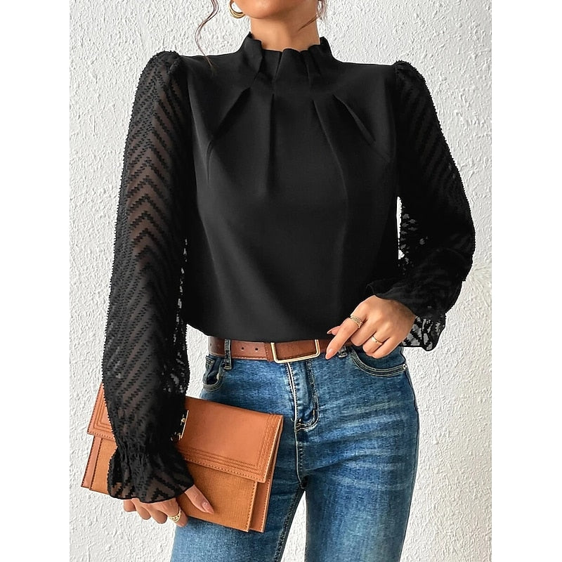 Maribel | Elegant High-Neck Blouse