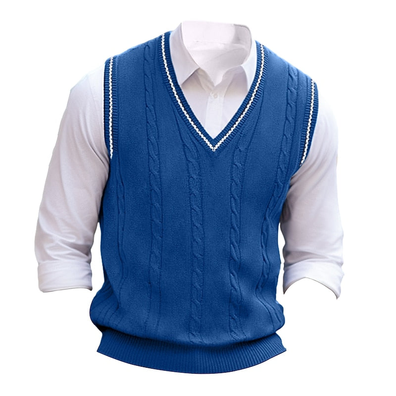 Clive | Cable-Knit V-Neck Sweater Vest