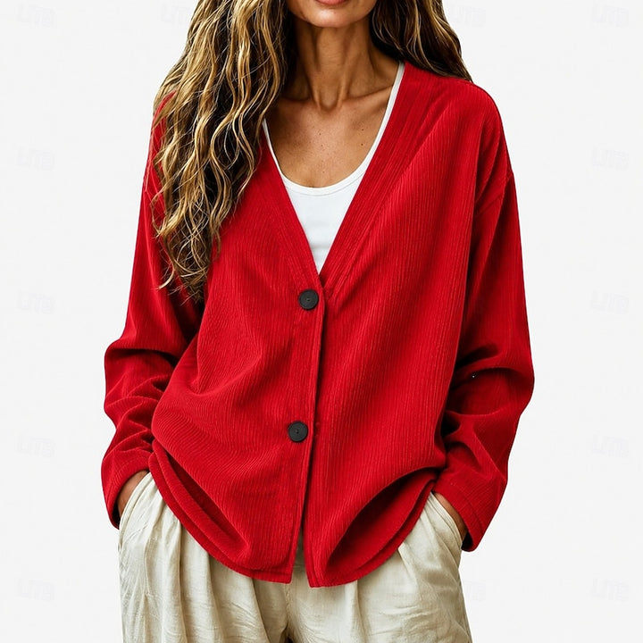 Miriam | Relaxed Button-Front V-Neck Cardigan