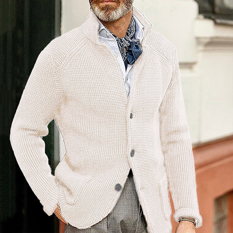Sinclair | Textured Stand-Collar Cardigan