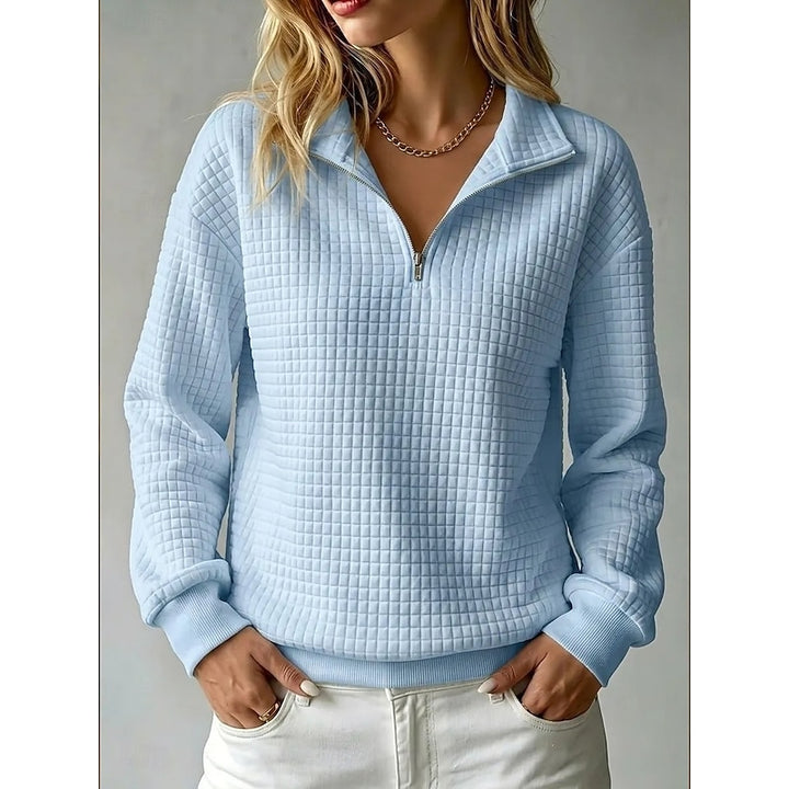 Adeline | Textured Half-Zip Sweatshirt