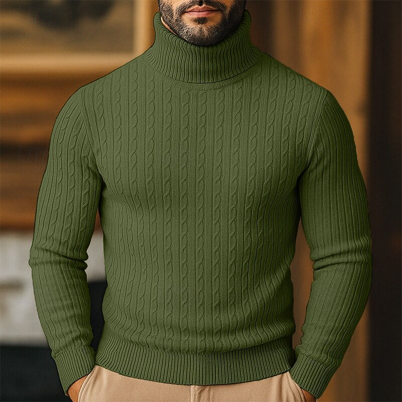 Hollis | Cable-Knit Roll Neck Jumper