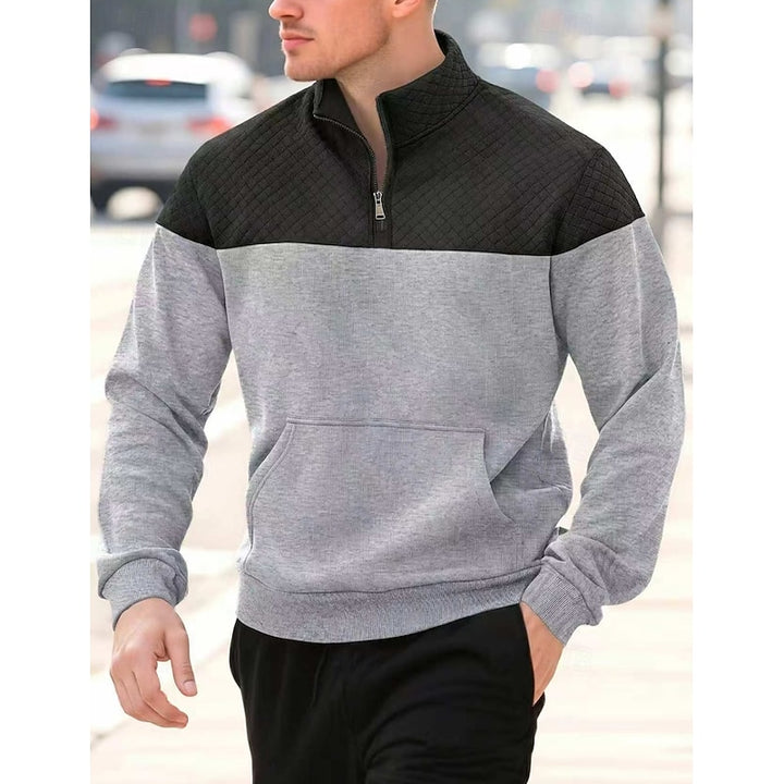 Harvey | Colour-Block Quarter-Zip Pullover