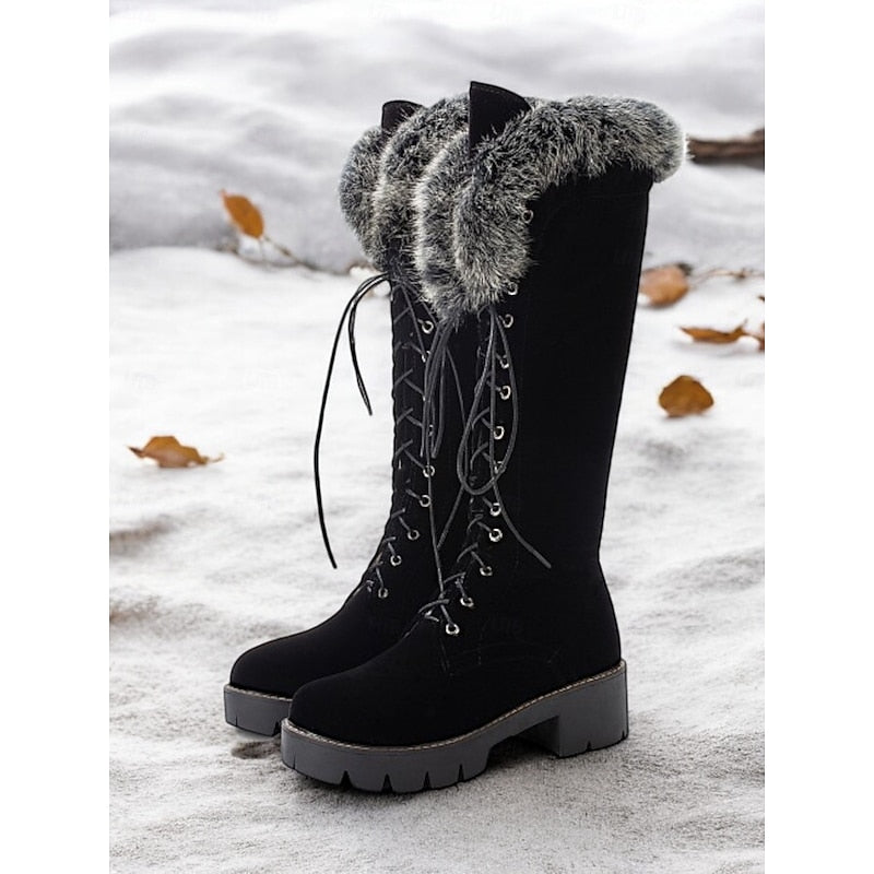 Brenna | Cosy Fur-Trimmed Knee-High Boots