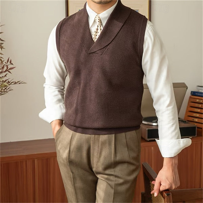 Franklin | Shawl-Collar Knit Sweater Vest